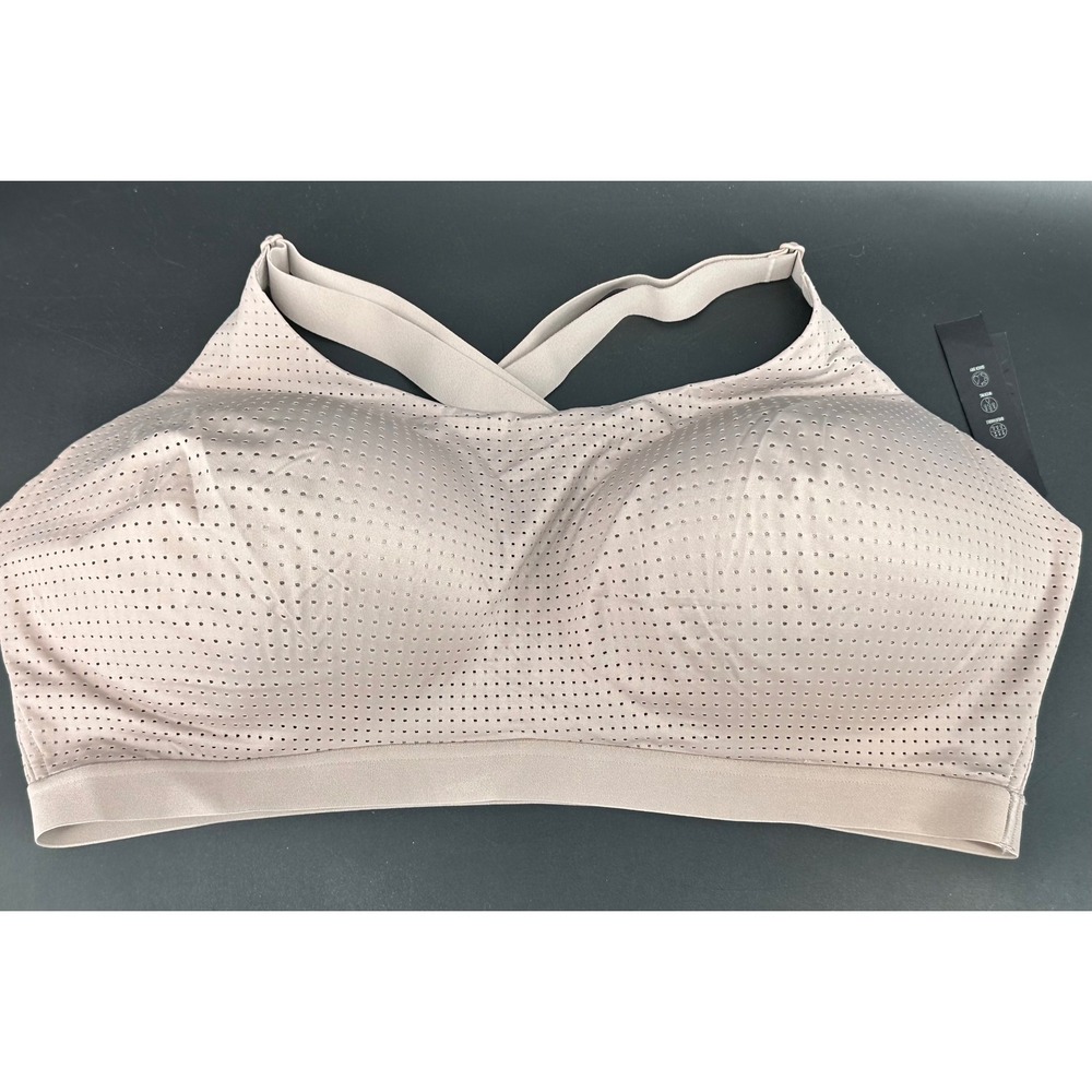 Victorias Secret VSX Mesh Sports Bra Beige Wireless Medium Support 40DD